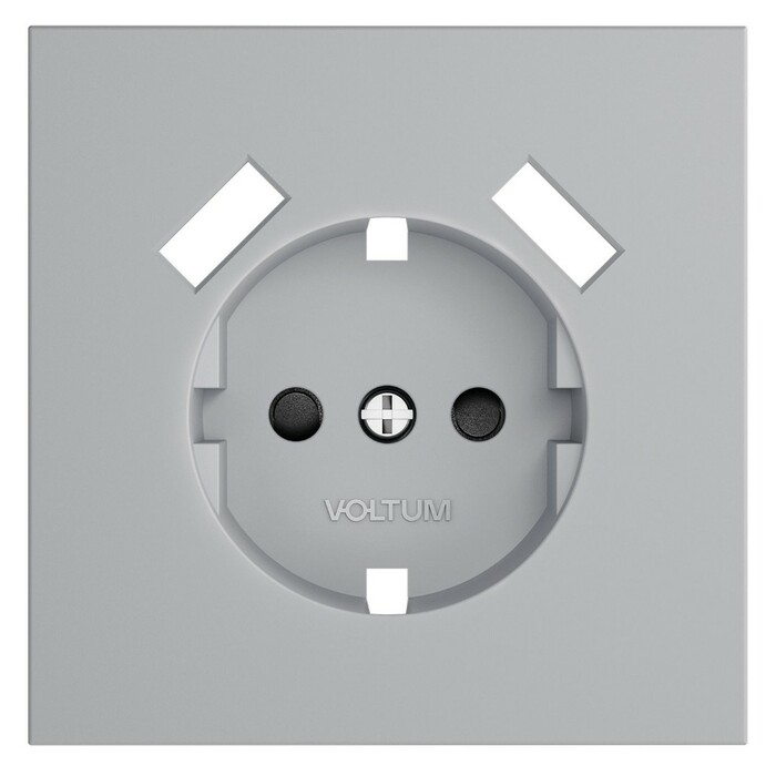 Voltum VLS000916 Накладка для розетки с заземлением и защитными шторками, с USB A+A, S70 (серый)