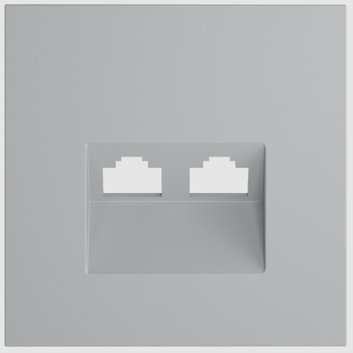 Voltum VLS001416 Накладка для розетки компьютерной двойной RJ45+RJ45 кат.6, S70 (серый)