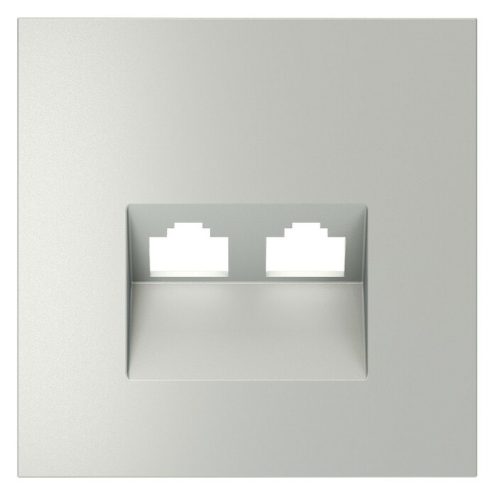 Voltum VLS001405 Накладка для розетки компьютерной двойной RJ45+RJ45 кат.6, S70 (сталь)