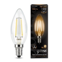 Лампа Gauss LED Filament Candle E14 7W 2700К 1 10 50 103801107