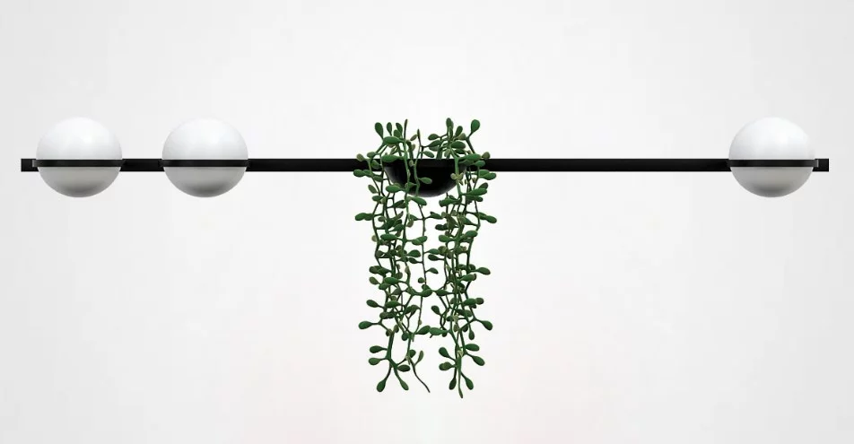 Бра Palma Wall Lamp 3 Шара + 1 Вазон Горизонтальная By Imperiumloft