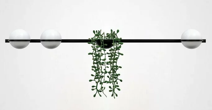 Бра Palma Wall Lamp 3 Шара + 1 Вазон Горизонтальная By Imperiumloft