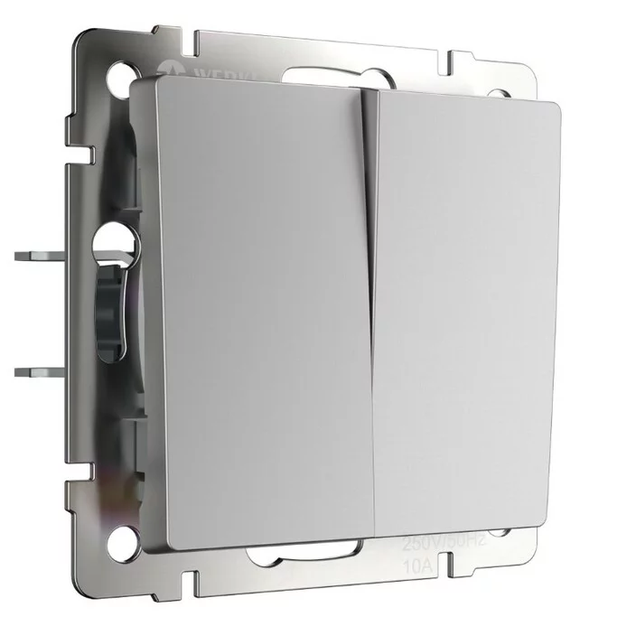 Werkel W1123008  Перекрестный выключатель двухклавишный (серебряный)