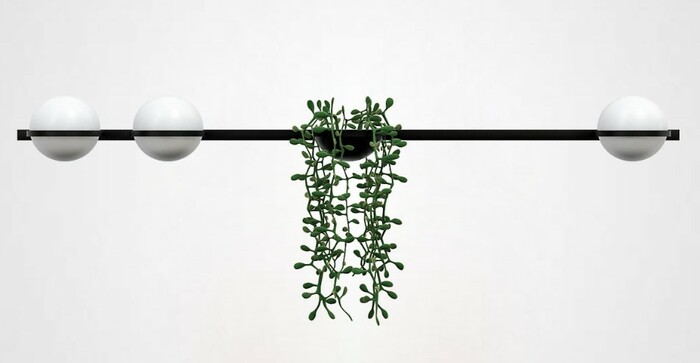 Бра Palma Wall Lamp 3 Шара + 1 Вазон Горизонтальная By Imperiumloft