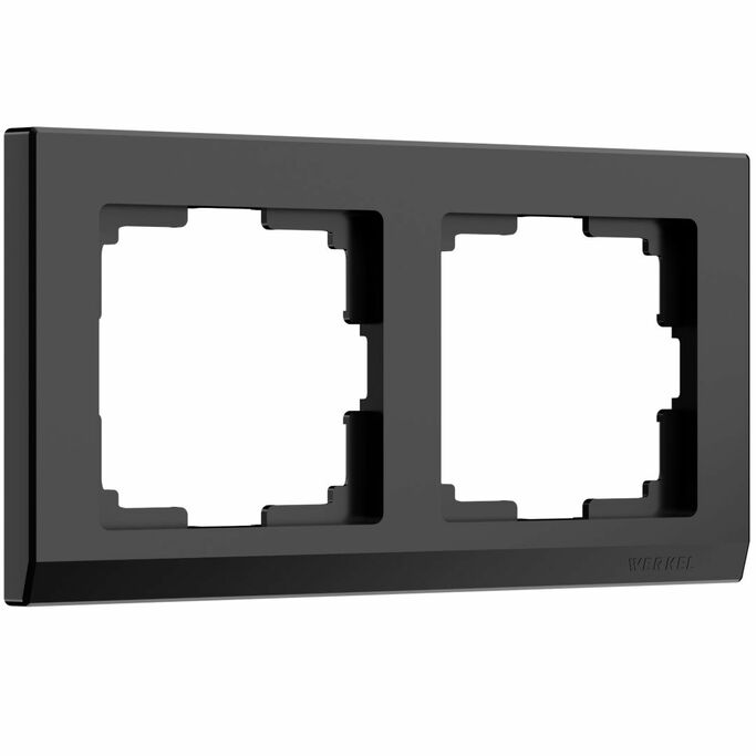 Werkel WL04-Frame-02-black  Рамка на 2 поста (черный)