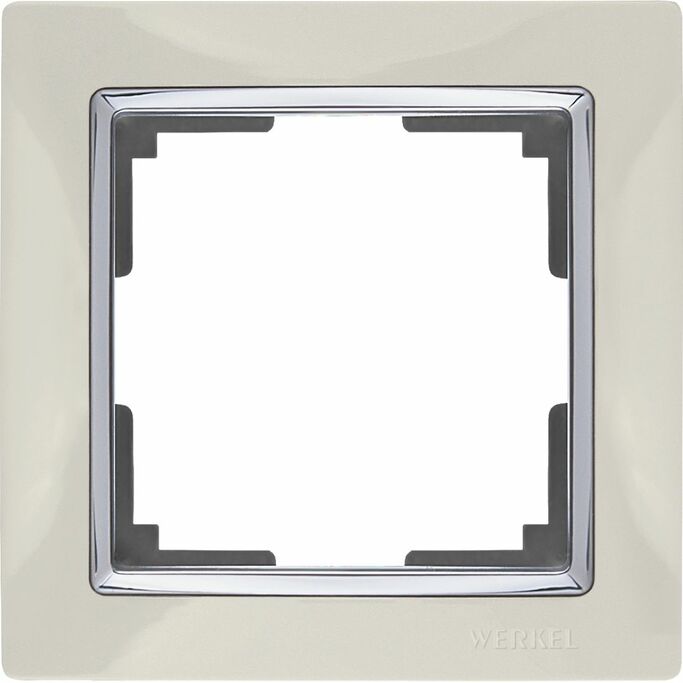 Werkel WL03-Frame-01-ivory  Рамка на 1 пост (слоновая кость хром)