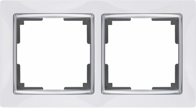 Werkel WL03-Frame-02-white  Рамка на 2 поста (белый хром)