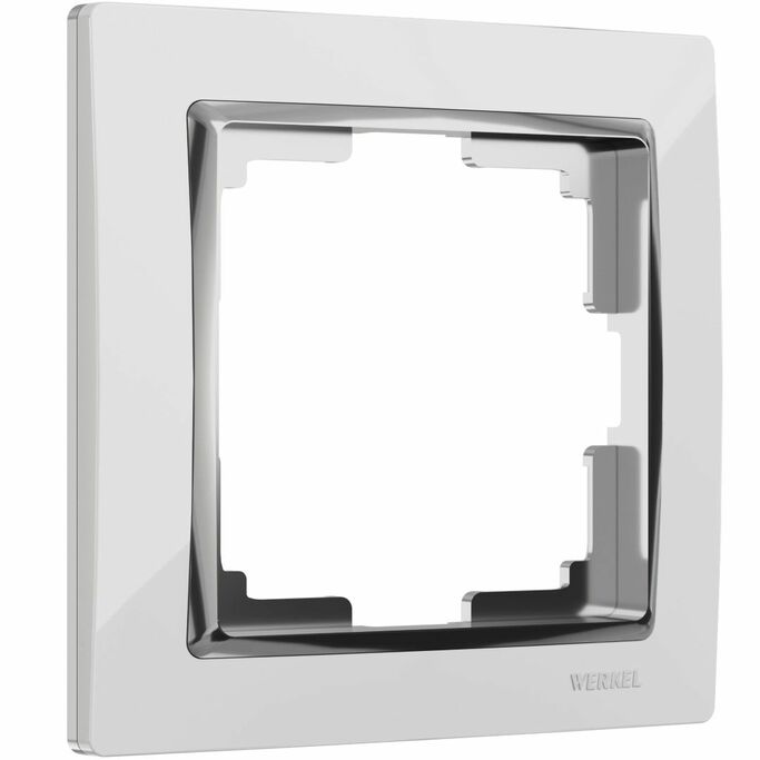 Werkel WL03-Frame-01-white   Рамка на 1 пост (белый хром)