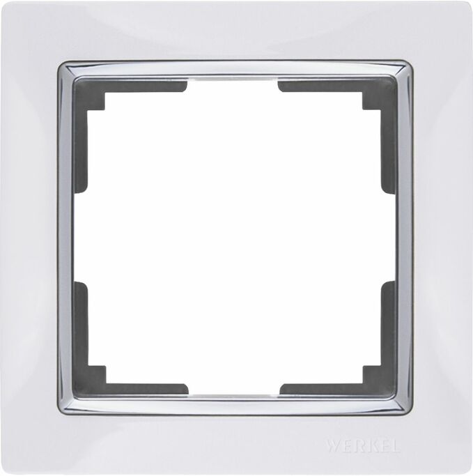 Werkel WL03-Frame-01-white   Рамка на 1 пост (белый хром)