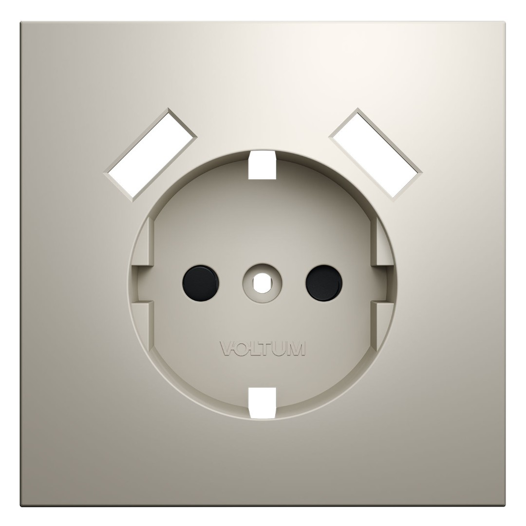Voltum VLS000903 Накладка для розетки с заземлением и защитными шторками, с USB A+A, S70 (кашемир)