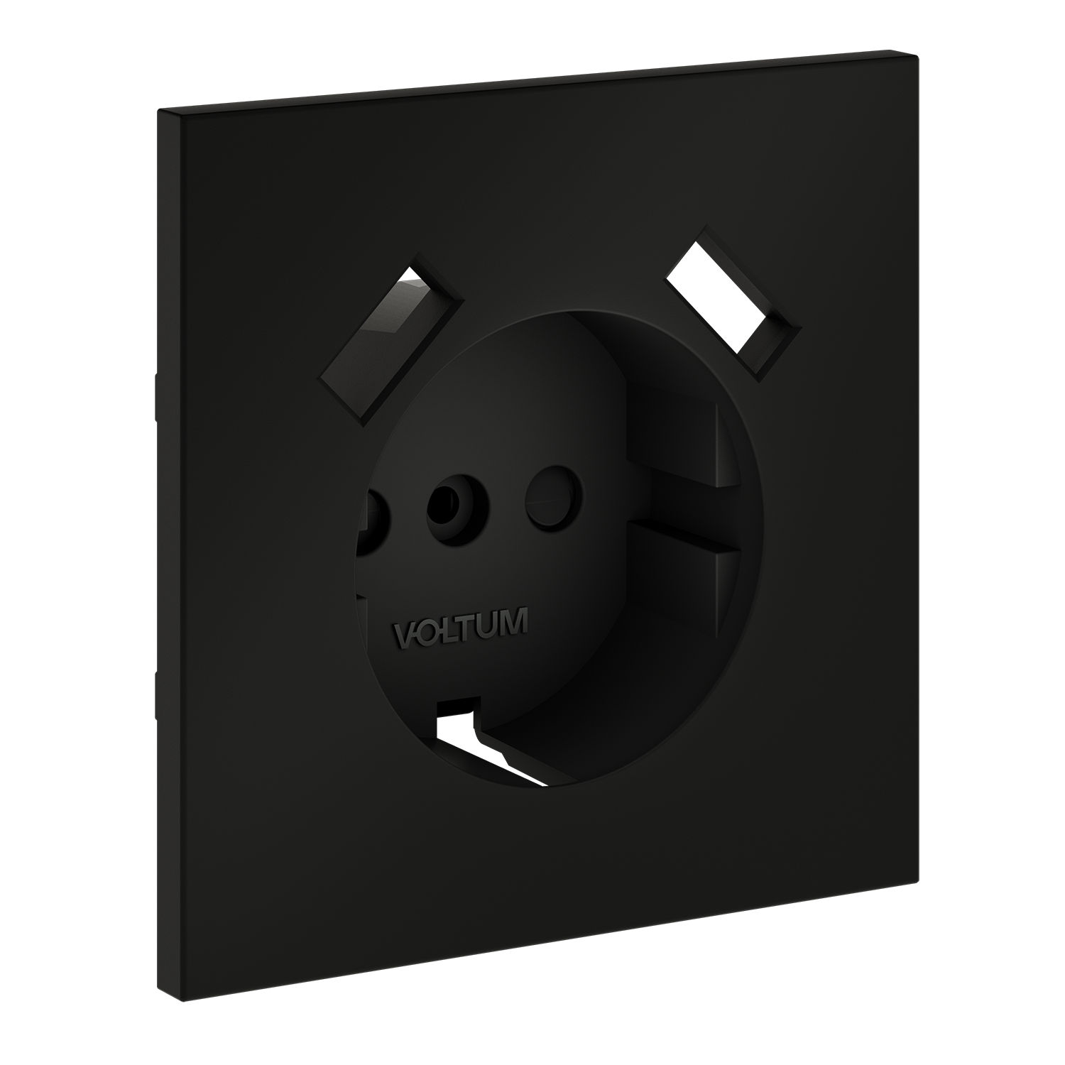 Voltum VLS000908 Накладка для розетки с заземлением и защитными шторками, с USB A+A, S70 (черный мат