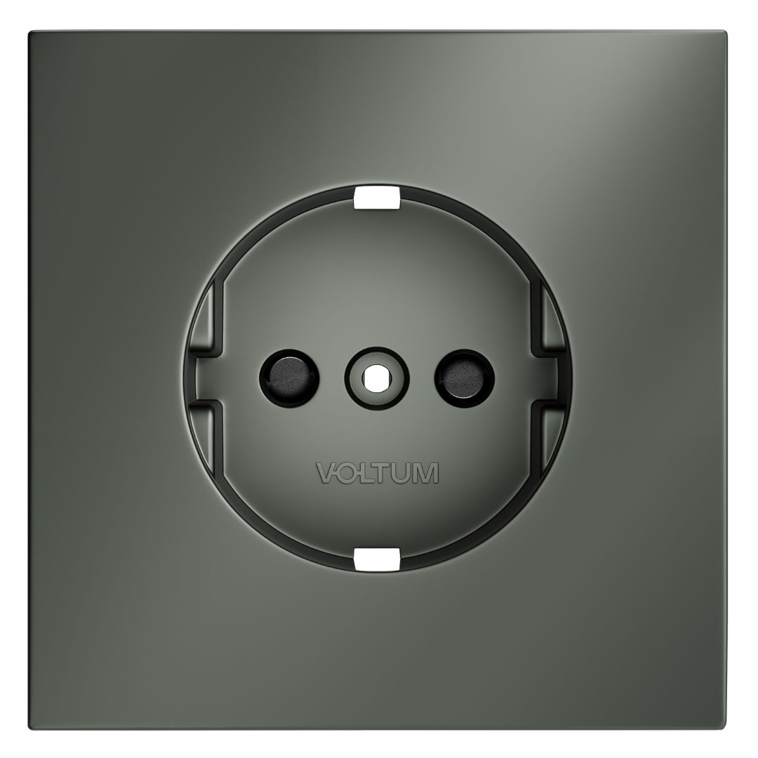 Voltum VLS000706 Накладка для розетки с заземлением и защитными шторками, S70 (титан)