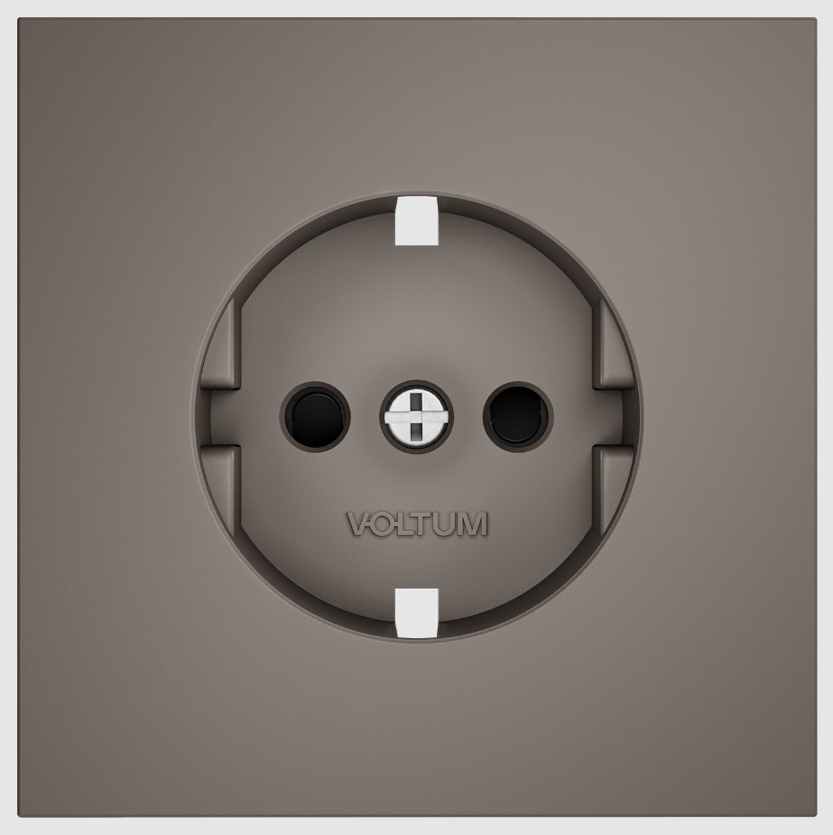 Voltum VLS000714 Накладка для розетки с заземлением и защитными шторками, S70 (капучино)