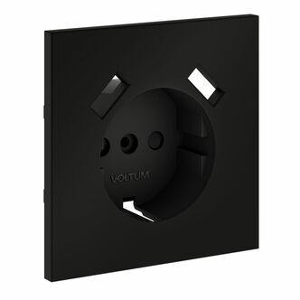 Voltum VLS000908 Накладка для розетки с заземлением и защитными шторками, с USB A+A, S70 (черный мат