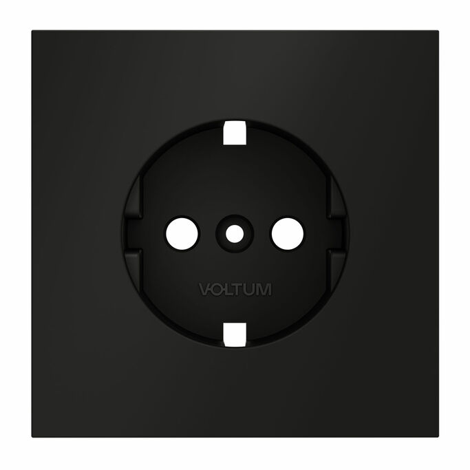 Voltum VLS000608 Накладка для розетки с заземлением, S70 (черный матовый)