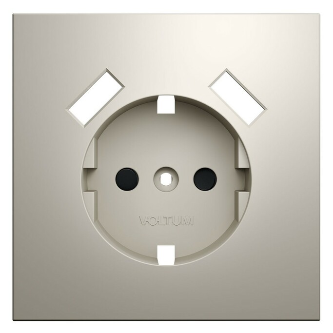Voltum VLS000903 Накладка для розетки с заземлением и защитными шторками, с USB A+A, S70 (кашемир)