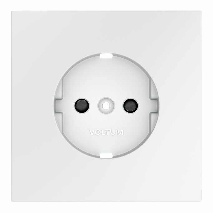 Voltum VLS000702 Накладка для розетки с заземлением и защитными шторками, S70 (белый матовый)