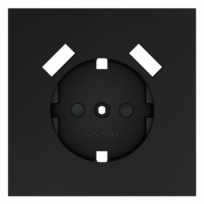 Voltum VLS000907 Накладка для розетки с заземлением и защитными шторками, с USB A+A, S70 (графит)