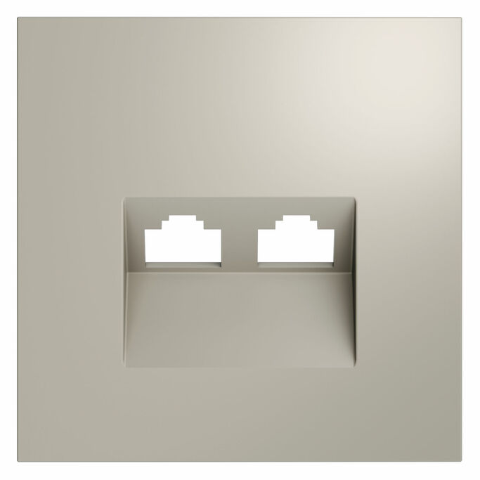 Voltum VLS001403 Накладка для розетки компьютерной двойной RJ45+RJ45 кат.6, S70 (кашемир)