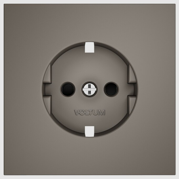 Voltum VLS000714 Накладка для розетки с заземлением и защитными шторками, S70 (капучино)