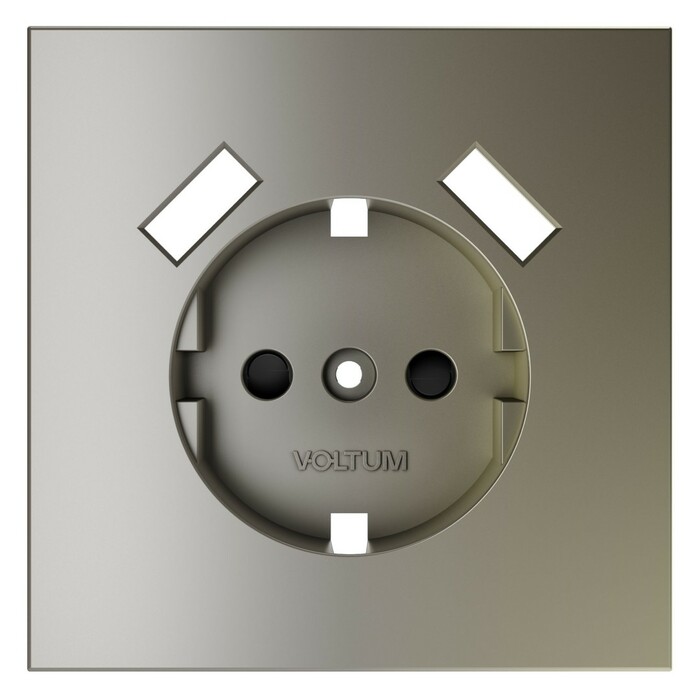 Voltum VLS000904 Накладка для розетки с заземлением и защитными шторками, с USB A+A, S70 (шелк)