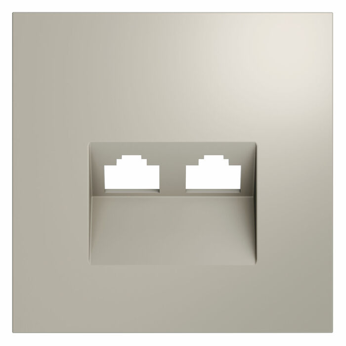 Voltum VLS001403 Накладка для розетки компьютерной двойной RJ45+RJ45 кат.6, S70 (кашемир)