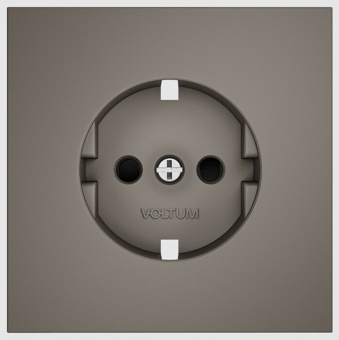 Voltum VLS000714 Накладка для розетки с заземлением и защитными шторками, S70 (капучино)
