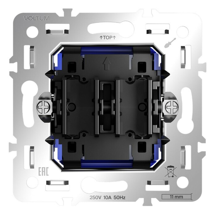 Voltum VLS0206M Механизм выключателя с самовозвратом двухклавишного 10А, S70