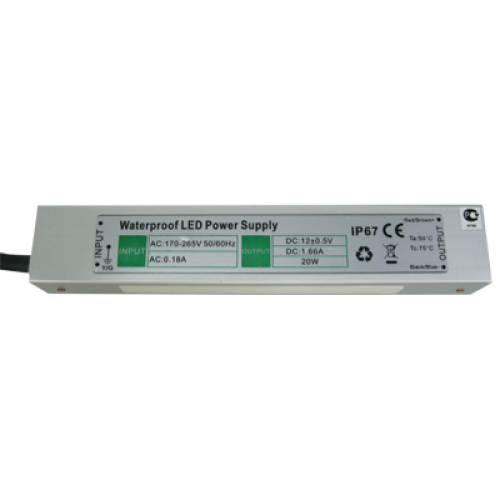 Блок питания д светодиодных лент ECOLA B7L020ESB  20W IP67 220V-12V
