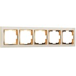 Werkel W0051932  Рамка на 5 постов Snabb (слоновая кость золото)