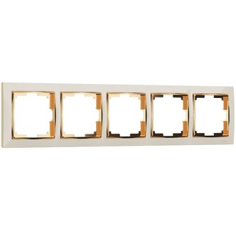 Werkel W0051932  Рамка на 5 постов Snabb (слоновая кость золото)