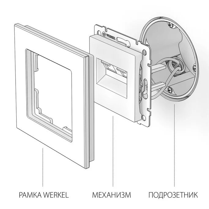 Werkel W1181103  Розетка двойная Ethernet RJ-45 (слоновая кость)