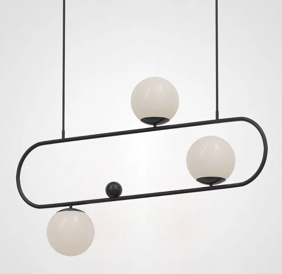 Подвесной Реечный Светильник Hoop L90 Черный By Imperiumloft