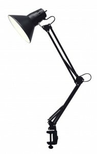 Лампа настольная GENERAL GTL-043 60W Е27 металл пластик, черный на осн.+струбцина 800143