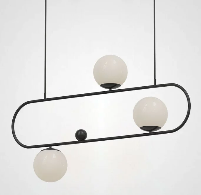 Подвесной Реечный Светильник Hoop L90 Черный By Imperiumloft