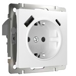 Werkel W1171701  Розетка с заземлением, шторками и USB тип A+C (белый)