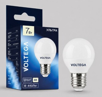 VOLTEGA Светодиодная лампа Ультра Стандарт Шар 7Вт 4000K E27 (3043)