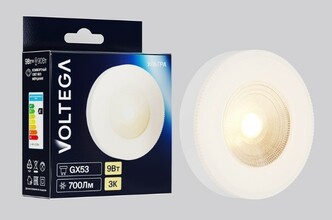 VOLTEGA Светодиодная лампа Ультра Стандарт GX53 Lens 9Вт 3000K (3080)
