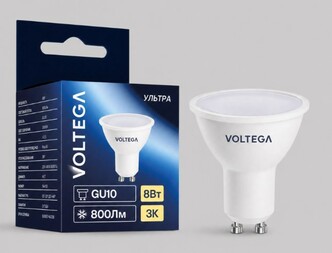 VOLTEGA Светодиодная лампа Ультра Стандарт MR16 8Вт 3000K 38° GU10 (3094)