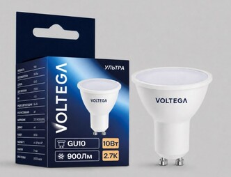 VOLTEGA Светодиодная лампа Ультра Стандарт MR16 10Вт 2700K 38° GU10 (3096)
