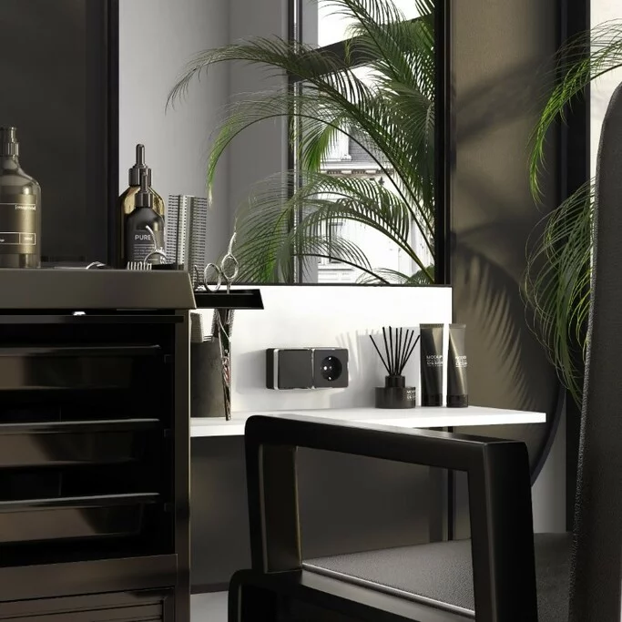 Werkel W5012035  Выключатель одноклавишный проходной Gallant (черный хром)