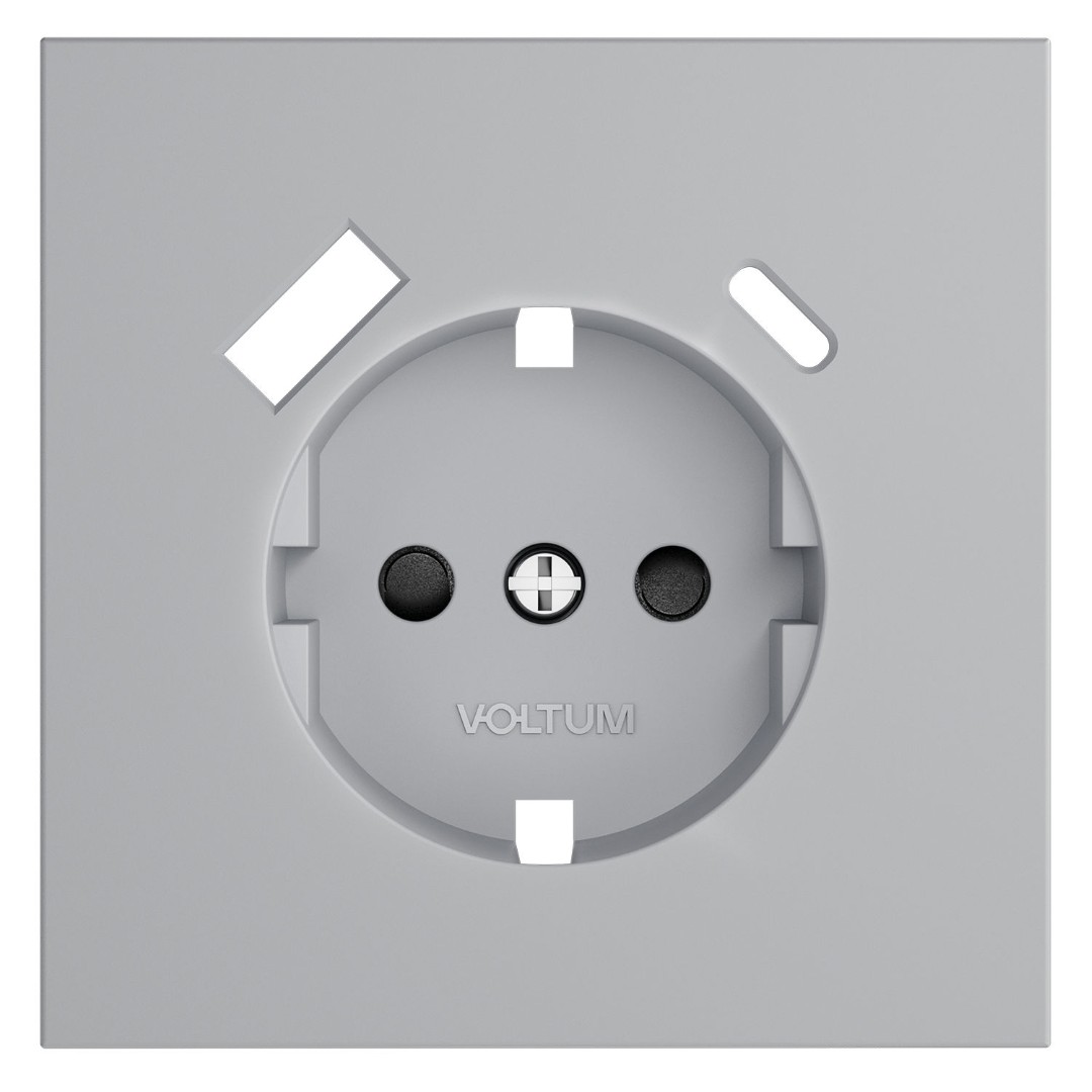 Voltum VLS001016 Накладка для розетки с заземлением и защитными шторками, с USB A+C, S70 (серый)