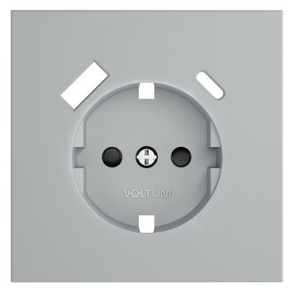 Voltum VLS001016 Накладка для розетки с заземлением и защитными шторками, с USB A+C, S70 (серый)