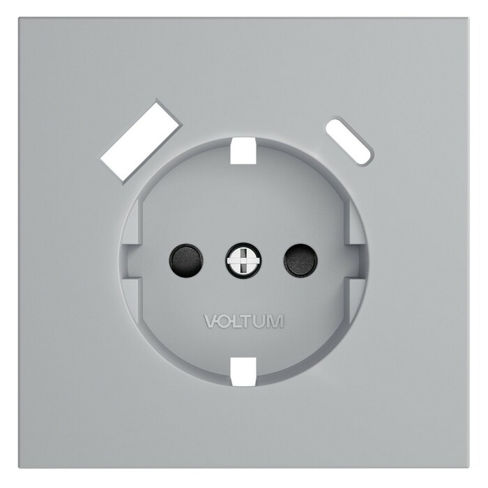 Voltum VLS001016 Накладка для розетки с заземлением и защитными шторками, с USB A+C, S70 (серый)