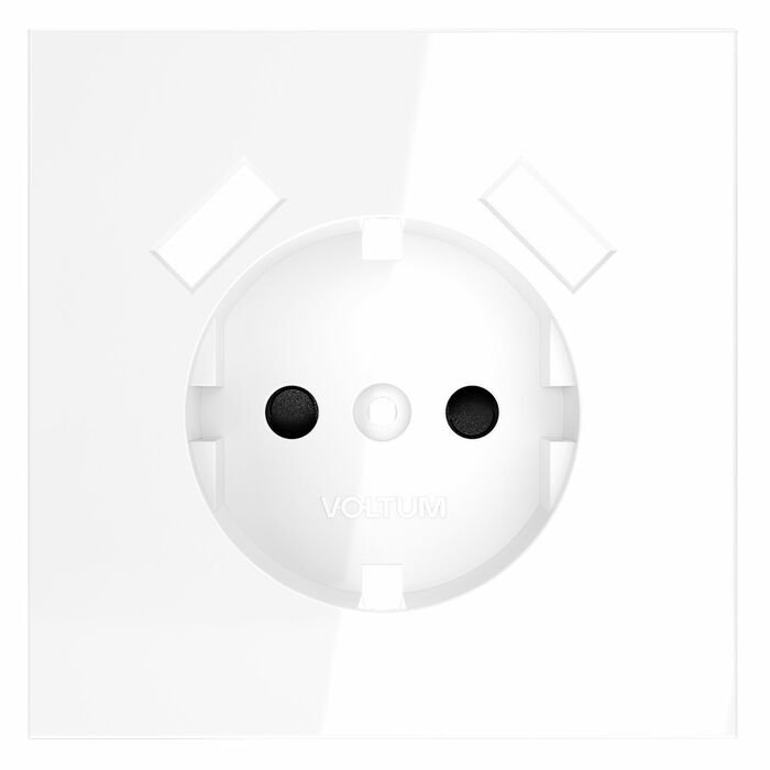 Voltum VLS000901 Накладка для розетки с заземлением и защитными шторками, с USB A+A, S70 (белый глян