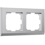 Werkel W0021865  Рамка на 2 поста Stark (серебряный матовый)