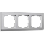 Werkel W0031865  Рамка на 3 поста Stark (серебряный матовый)