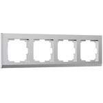 Werkel W0041865  Рамка на 4 поста Stark (серебряный матовый)