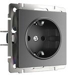 Werkel W1171164  Розетка с заземлением и шторками (графит матовый)