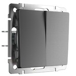 Werkel W1122064  Выключатель двухклавишный проходной (графит матовый)